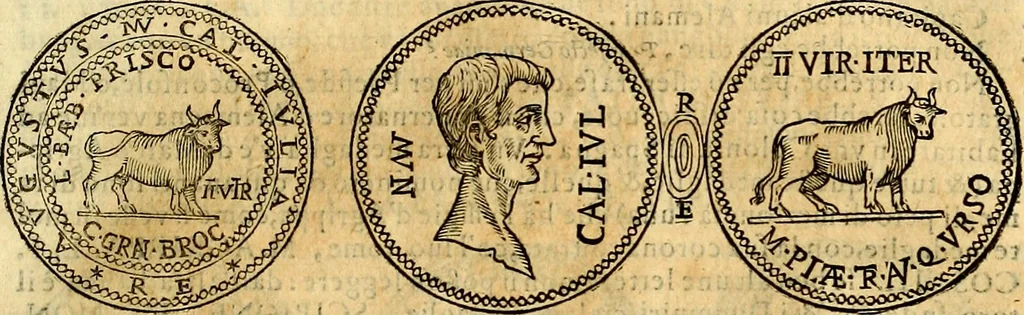 An illustration from Dialoghi di don Antonio Agostini archivescovo di Taracona, intorno alle medaglie, inscrittioni, & altre antichità, 1625, leaf 228