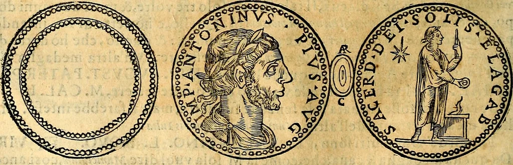 An illustration from Dialoghi di don Antonio Agostini archivescovo di Taracona, intorno alle medaglie, inscrittioni, & altre antichità, 1625, leaf 229