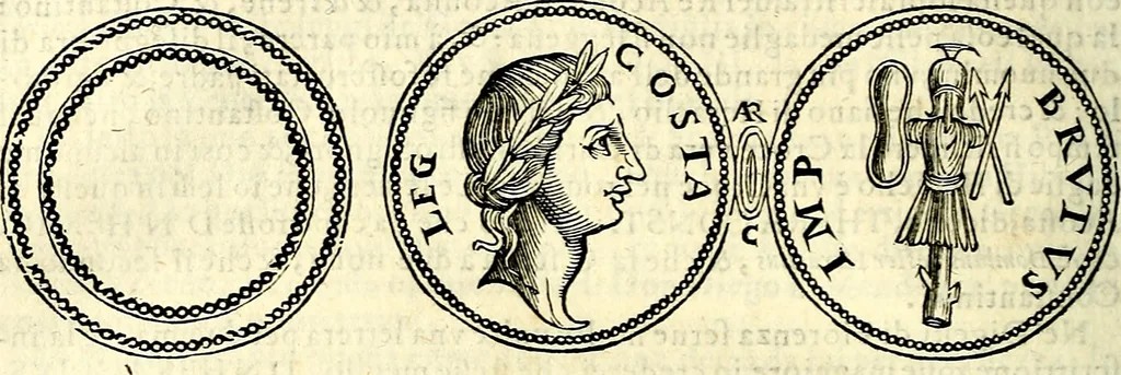 An illustration from Dialoghi di don Antonio Agostini archivescovo di Taracona, intorno alle medaglie, inscrittioni, & altre antichità, 1625, leaf 239