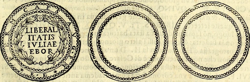 An illustration from Dialoghi di don Antonio Agostini archivescovo di Taracona, intorno alle medaglie, inscrittioni, & altre antichità, 1625, leaf 254