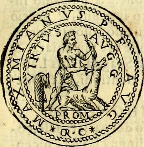 An illustration from Dialoghi di don Antonio Agostini archivescovo di Taracona, intorno alle medaglie, inscrittioni, & altre antichità, 1625, leaf 266