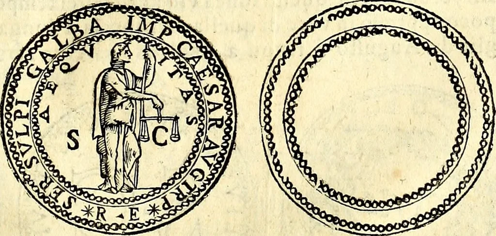 An illustration from Dialoghi di don Antonio Agostini archivescovo di Taracona, intorno alle medaglie, inscrittioni, & altre antichità, 1625, leaf 270
