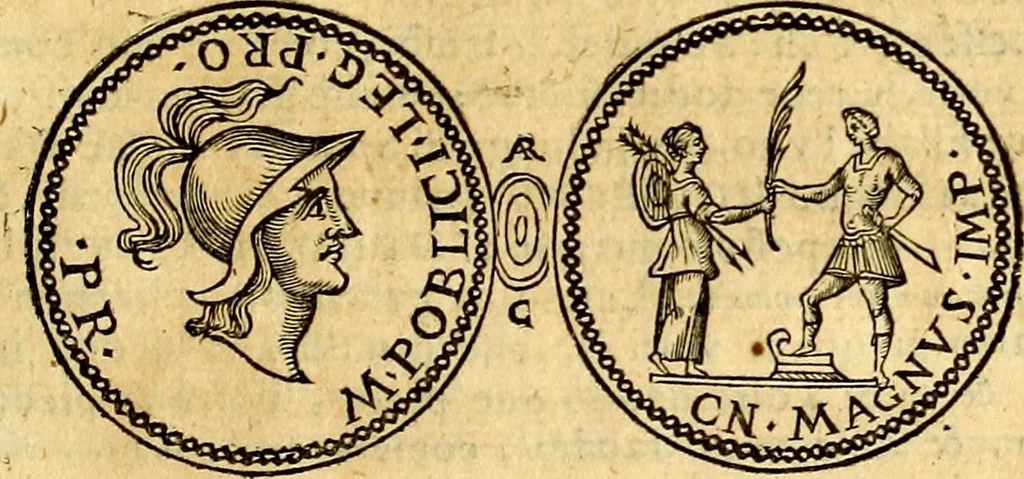 An illustration from Dialoghi di don Antonio Agostini archivescovo di Taracona, intorno alle medaglie, inscrittioni, & altre antichità, 1625, leaf 282