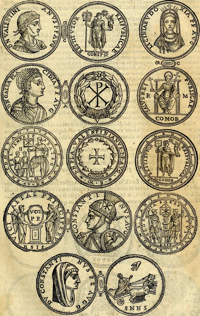 An illustration from Dialoghi di don Antonio Agostini archivescovo di Taracona, intorno alle medaglie, inscrittioni, & altre antichità, 1625, leaf 32