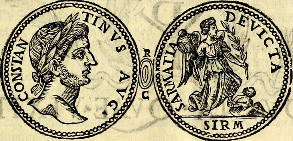 An illustration from Dialoghi di don Antonio Agostini archivescovo di Taracona, intorno alle medaglie, inscrittioni, & altre antichità, 1625, leaf 350