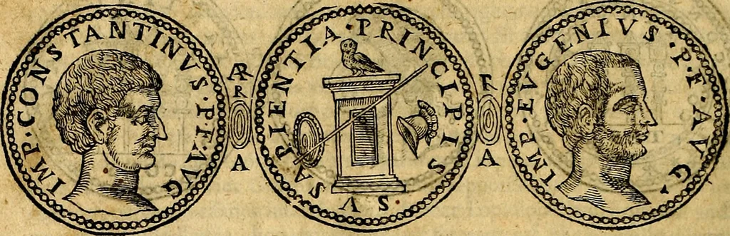An illustration from Dialoghi di don Antonio Agostini archivescovo di Taracona, intorno alle medaglie, inscrittioni, & altre antichità, 1625, leaf 359