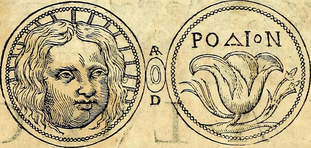 An illustration from Dialoghi di don Antonio Agostini archivescovo di Taracona, intorno alle medaglie, inscrittioni, & altre antichità, 1625, leaf 37