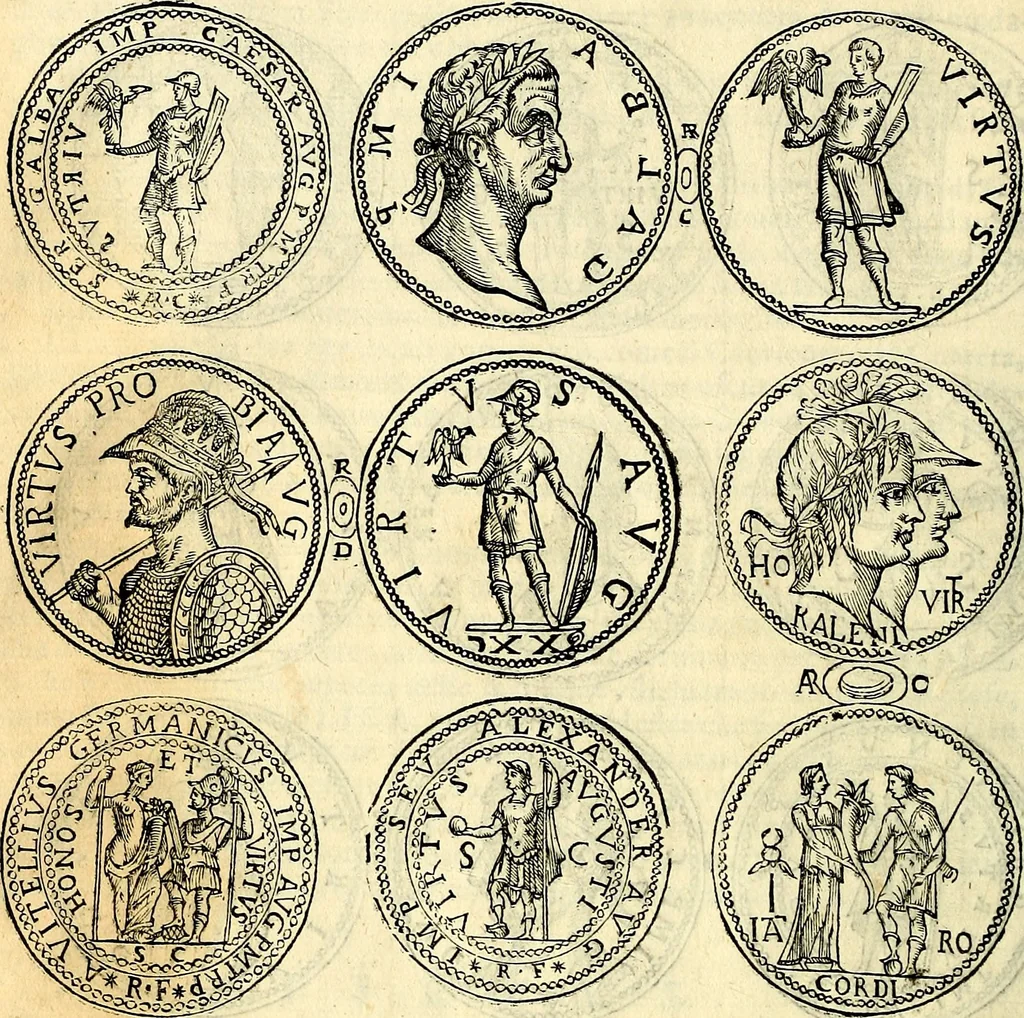 An illustration from Dialoghi di don Antonio Agostini archivescovo di Taracona, intorno alle medaglie, inscrittioni, & altre antichità, 1625, leaf 43