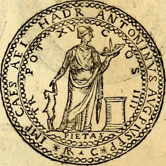 An illustration from Dialoghi di don Antonio Agostini archivescovo di Taracona, intorno alle medaglie, inscrittioni, & altre antichità, 1625, leaf 46
