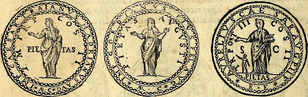 An illustration from Dialoghi di don Antonio Agostini archivescovo di Taracona, intorno alle medaglie, inscrittioni, & altre antichità, 1625, leaf 47