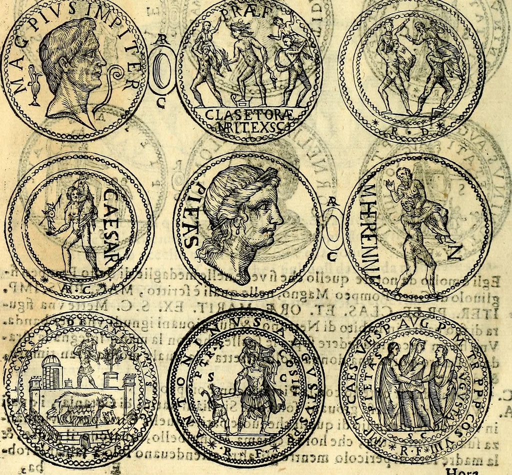 An illustration from Dialoghi di don Antonio Agostini archivescovo di Taracona, intorno alle medaglie, inscrittioni, & altre antichità, 1625, leaf 49