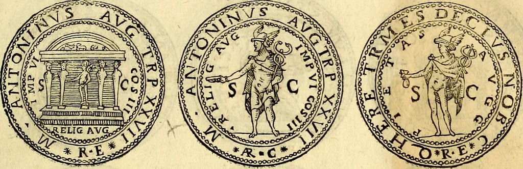 An illustration from Dialoghi di don Antonio Agostini archivescovo di Taracona, intorno alle medaglie, inscrittioni, & altre antichità, 1625, leaf 52