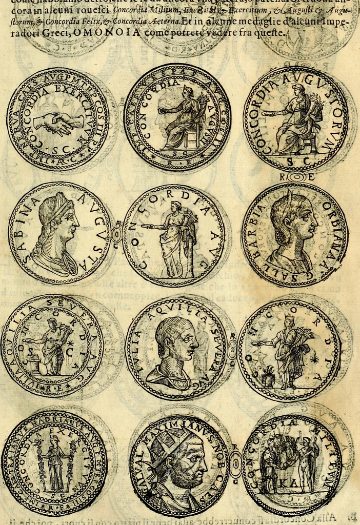 An illustration from Dialoghi di don Antonio Agostini archivescovo di Taracona, intorno alle medaglie, inscrittioni, & altre antichità, 1625, leaf 54
