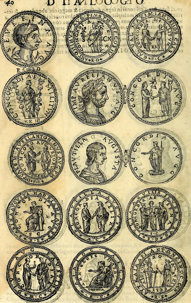 An illustration from Dialoghi di don Antonio Agostini archivescovo di Taracona, intorno alle medaglie, inscrittioni, & altre antichità, 1625, leaf 55