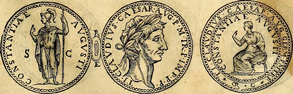 An illustration from Dialoghi di don Antonio Agostini archivescovo di Taracona, intorno alle medaglie, inscrittioni, & altre antichità, 1625, leaf 62