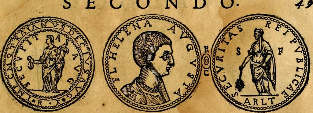 An illustration from Dialoghi di don Antonio Agostini archivescovo di Taracona, intorno alle medaglie, inscrittioni, & altre antichità, 1625, leaf 64