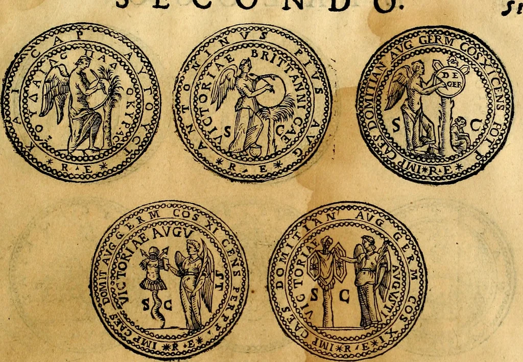 An illustration from Dialoghi di don Antonio Agostini archivescovo di Taracona, intorno alle medaglie, inscrittioni, & altre antichità, 1625, leaf 66