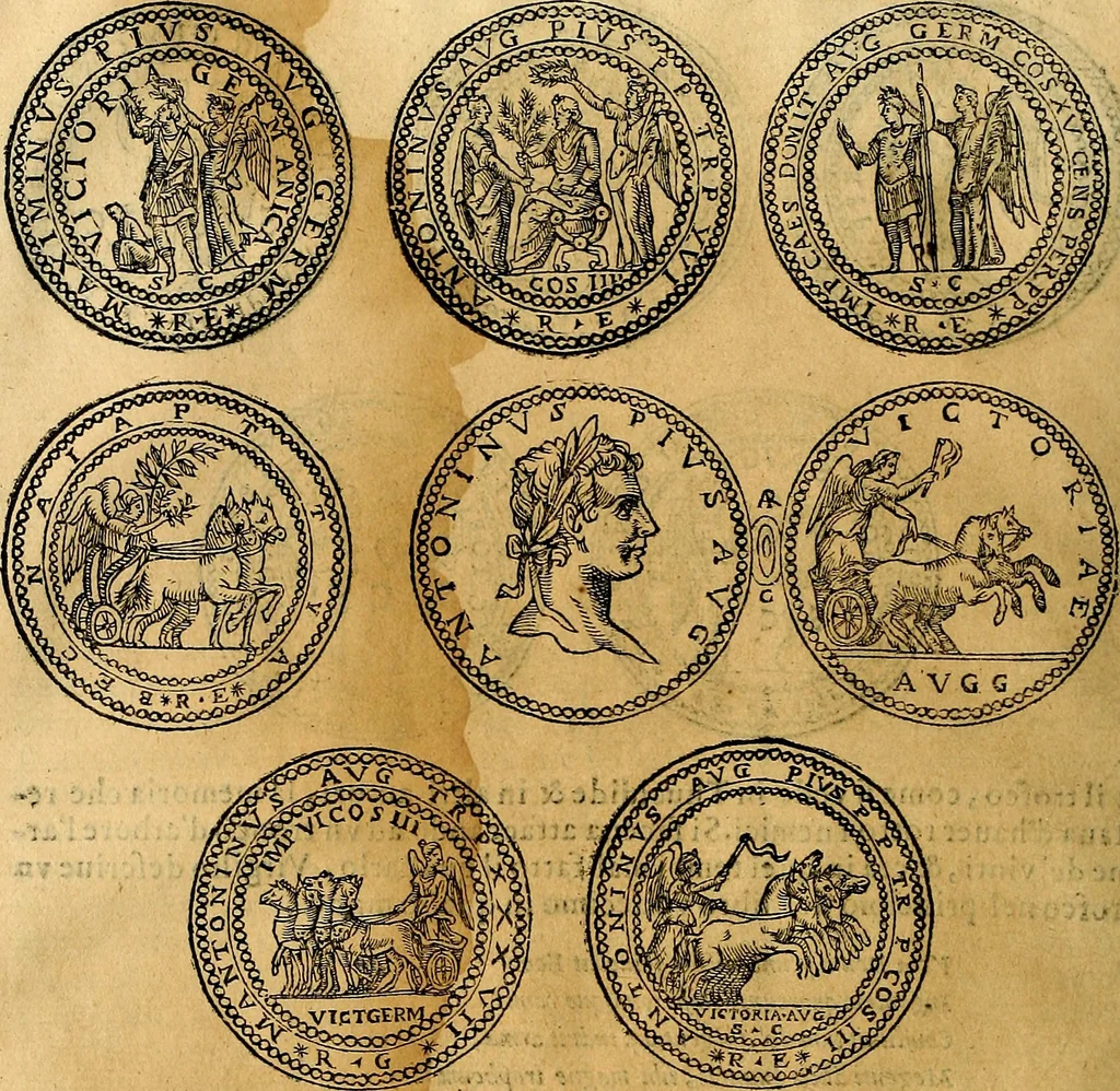 An illustration from Dialoghi di don Antonio Agostini archivescovo di Taracona, intorno alle medaglie, inscrittioni, & altre antichità, 1625, leaf 67