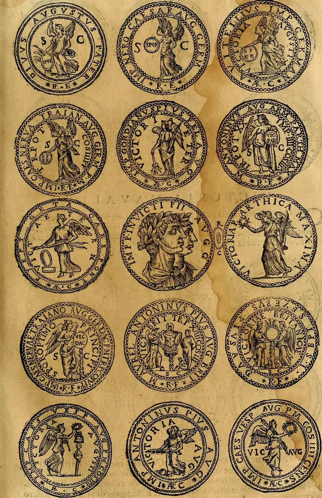 An illustration from Dialoghi di don Antonio Agostini archivescovo di Taracona, intorno alle medaglie, inscrittioni, & altre antichità, 1625, leaf 68