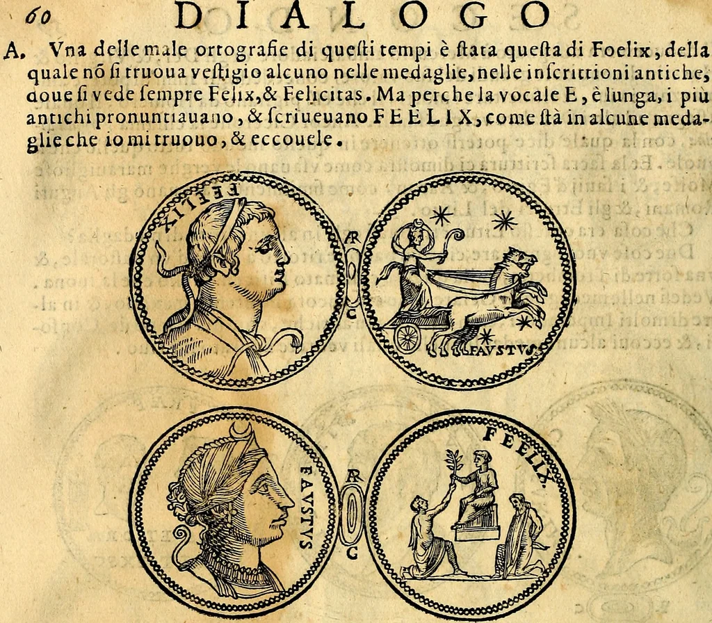 An illustration from Dialoghi di don Antonio Agostini archivescovo di Taracona, intorno alle medaglie, inscrittioni, & altre antichità, 1625, leaf 75