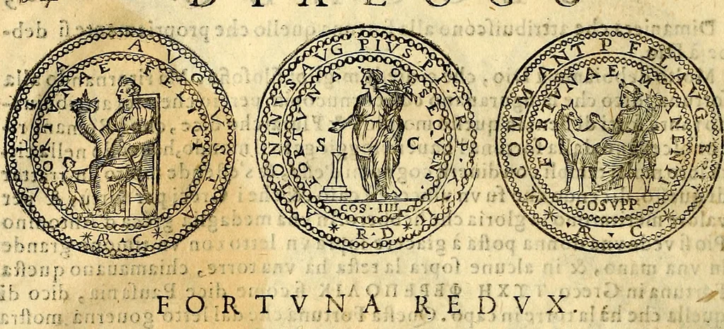 An illustration from Dialoghi di don Antonio Agostini archivescovo di Taracona, intorno alle medaglie, inscrittioni, & altre antichità, 1625, leaf 79