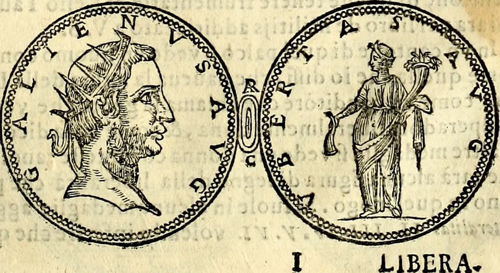 An illustration from Dialoghi di don Antonio Agostini archivescovo di Taracona, intorno alle medaglie, inscrittioni, & altre antichità, 1625, leaf 80