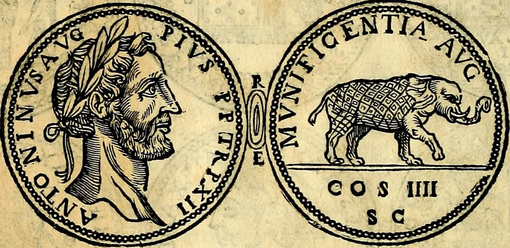 An illustration from Dialoghi di don Antonio Agostini archivescovo di Taracona, intorno alle medaglie, inscrittioni, & altre antichità, 1625, leaf 83