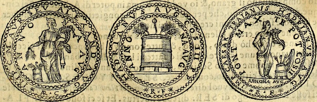 An illustration from Dialoghi di don Antonio Agostini archivescovo di Taracona, intorno alle medaglie, inscrittioni, & altre antichità, 1625, leaf 84