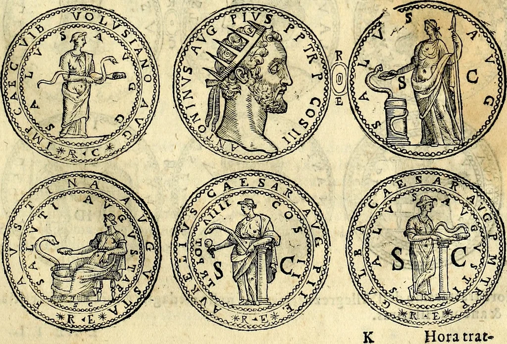 An illustration from Dialoghi di don Antonio Agostini archivescovo di Taracona, intorno alle medaglie, inscrittioni, & altre antichità, 1625, leaf 88