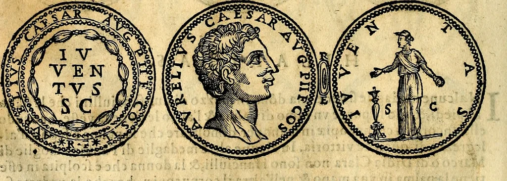 An illustration from Dialoghi di don Antonio Agostini archivescovo di Taracona, intorno alle medaglie, inscrittioni, & altre antichità, 1625, leaf 91