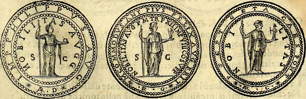 An illustration from Dialoghi di don Antonio Agostini archivescovo di Taracona, intorno alle medaglie, inscrittioni, & altre antichità, 1625, leaf 94