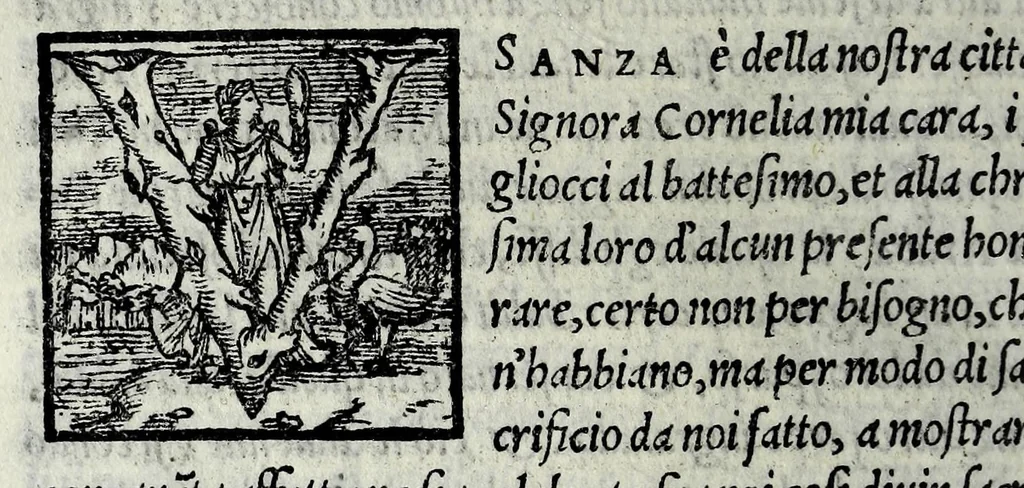 An illustration from Dialoghi di M. Speron Speroni : nuouamente ristampati, & con molta diligenza riueduti, & corretti, 1544, leaf 106
