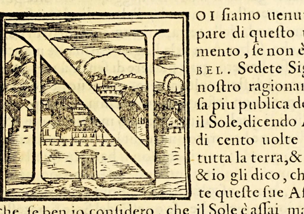 An illustration from Dialoghi di Pietro Messia, 1557, leaf 13
