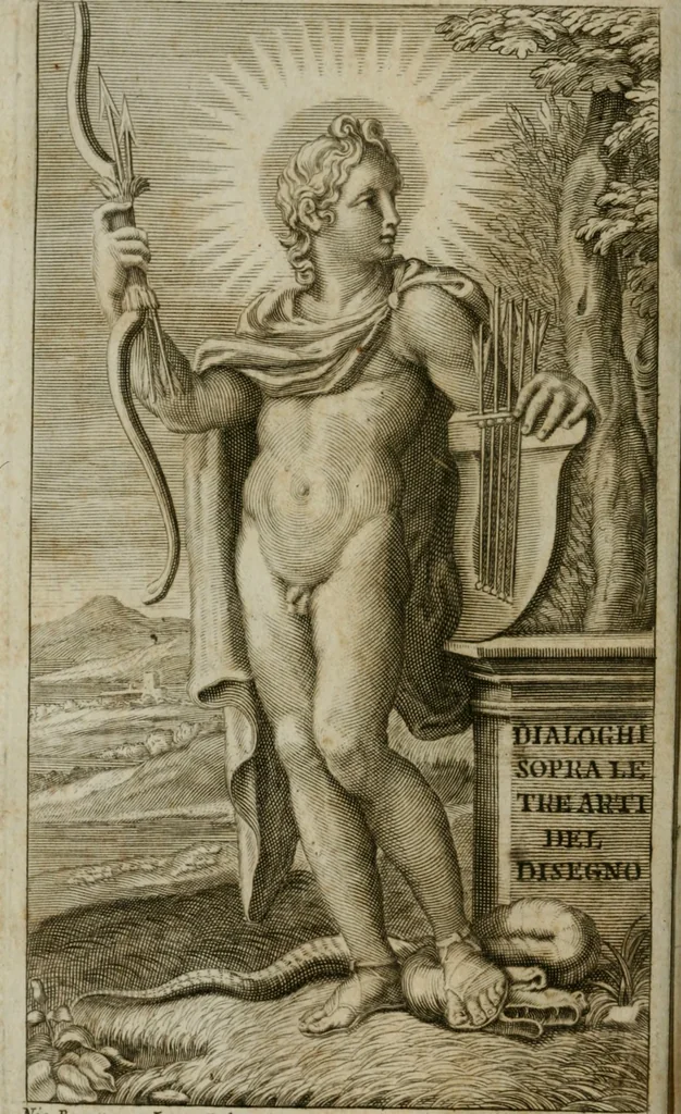 An illustration from Dialoghi sopra le tre arti del disegno : corretti e accresciuti, 1770, leaf 7