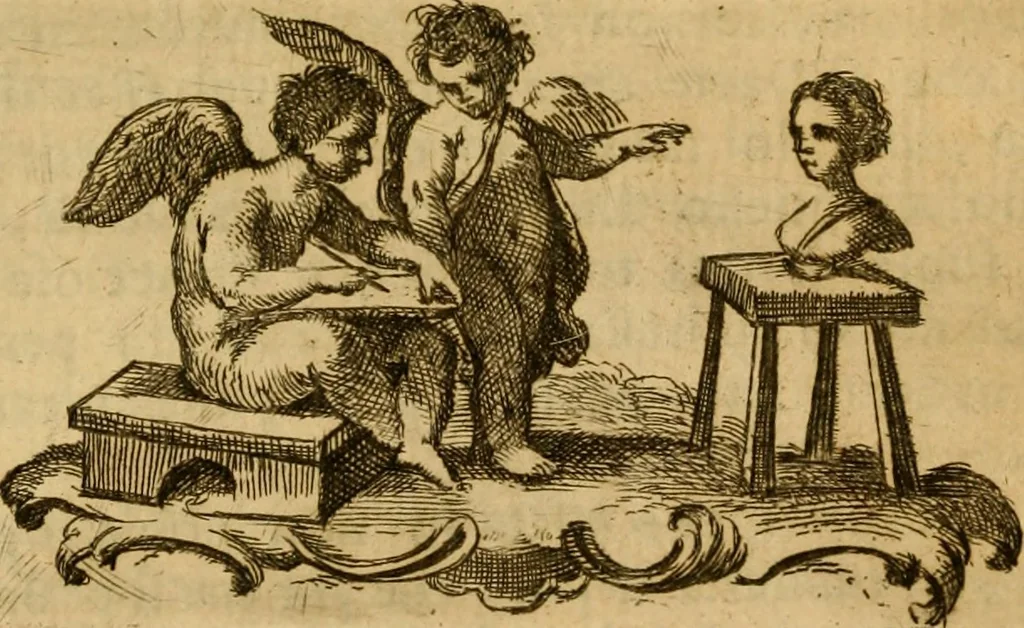 An illustration from Dialoghi tra Claro, e Sarpiri, per istruire chi desidera d'essere un eccellente pittore figurista, 1778, leaf 11