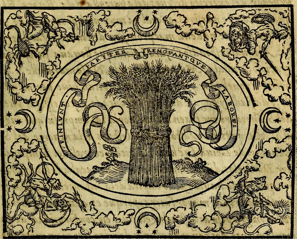 An illustration from Dialogo de las empresas militares, y amorosas, compuesto en lengua italiana, por el illvstre, y reverendissimo señor Paulo Iouio obispo de Nucera . En el qval se tracta de las devisas, armas, motes, o blasones de linages. Con vn razonemiento a esse proposito, del magnifico señot Ludouico Domeniqui. Todo nueuamente traduzido en romance castellano, por Alonso de Vlloa. Anadimos a esto las empresas heroicas, y morales, del señor Gabriel Symeon, 1561, leaf 128