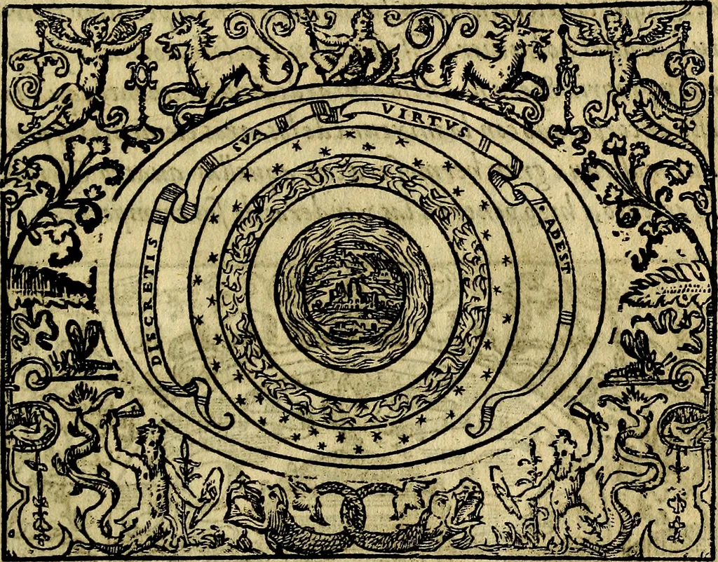 An illustration from Dialogo de las empresas militares, y amorosas, compuesto en lengua italiana, por el illvstre, y reverendissimo señor Paulo Iouio obispo de Nucera . En el qval se tracta de las devisas, armas, motes, o blasones de linages. Con vn razonemiento a esse proposito, del magnifico señot Ludouico Domeniqui. Todo nueuamente traduzido en romance castellano, por Alonso de Vlloa. Anadimos a esto las empresas heroicas, y morales, del señor Gabriel Symeon, 1561, leaf 130