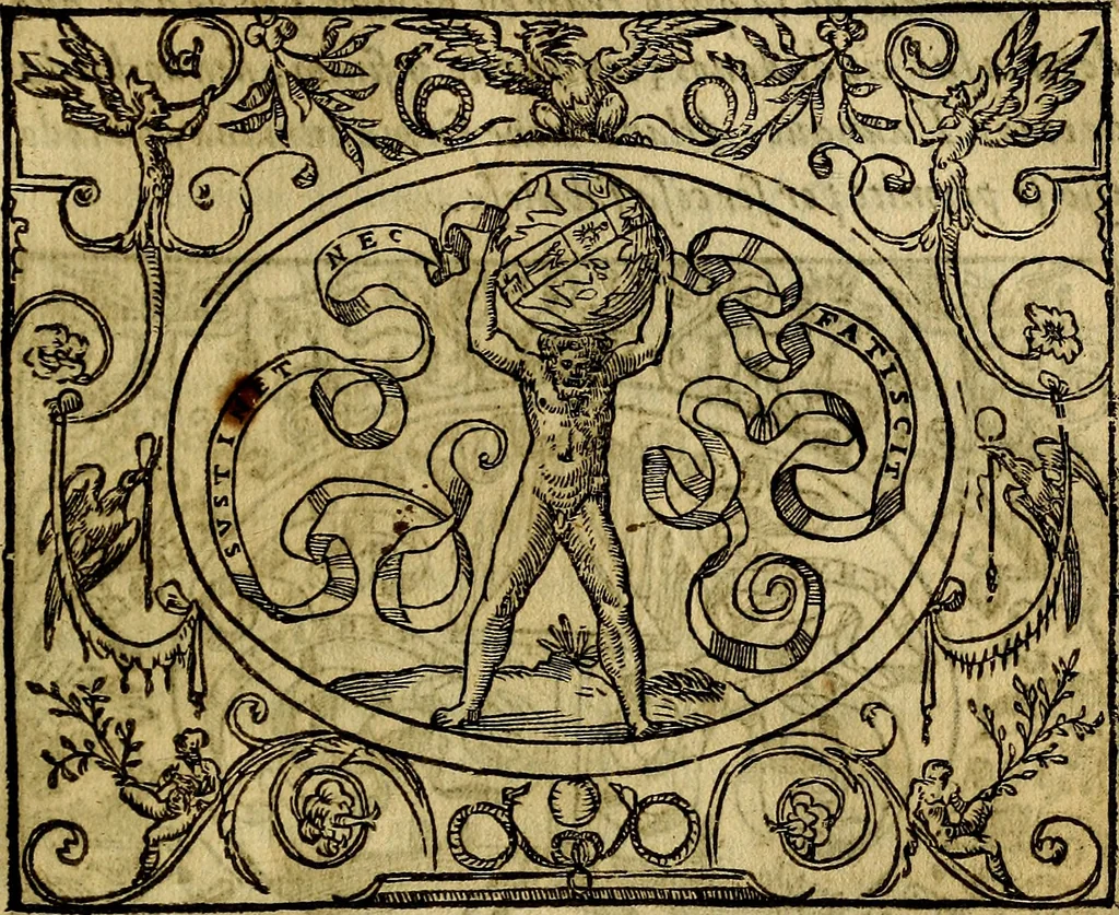 An illustration from Dialogo de las empresas militares, y amorosas, compuesto en lengua italiana, por el illvstre, y reverendissimo señor Paulo Iouio obispo de Nucera . En el qval se tracta de las devisas, armas, motes, o blasones de linages. Con vn razonemiento a esse proposito, del magnifico señot Ludouico Domeniqui. Todo nueuamente traduzido en romance castellano, por Alonso de Vlloa. Anadimos a esto las empresas heroicas, y morales, del señor Gabriel Symeon, 1561, leaf 148
