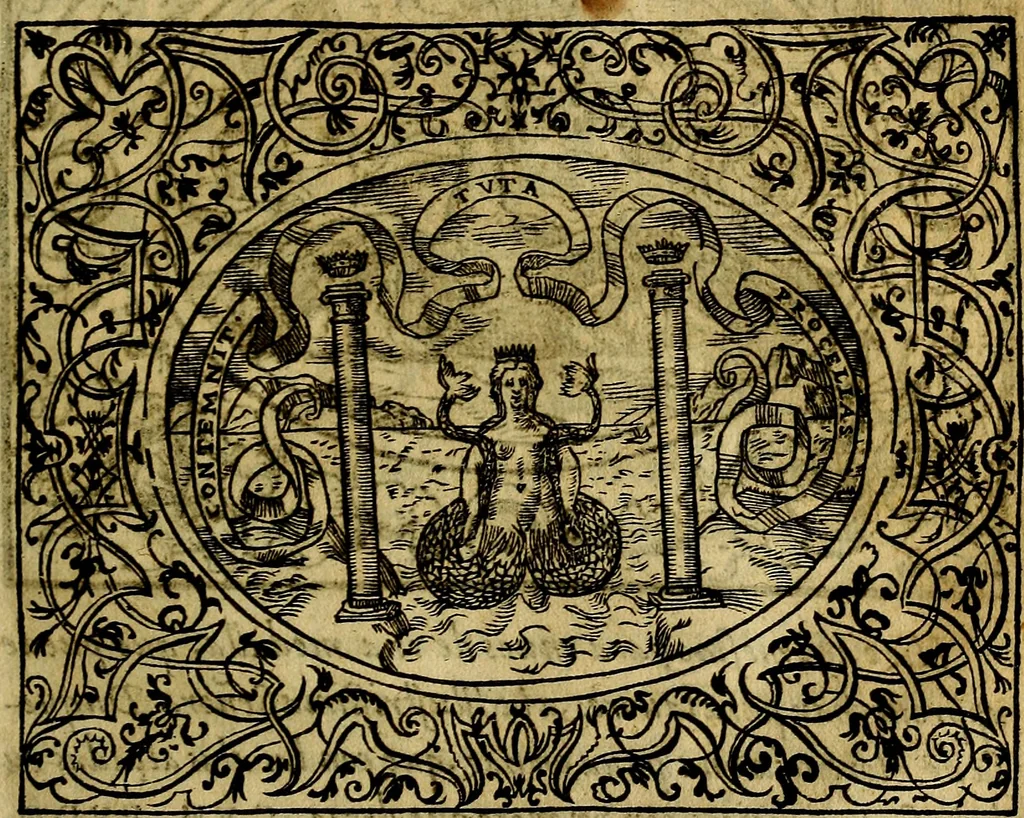 An illustration from Dialogo de las empresas militares, y amorosas, compuesto en lengua italiana, por el illvstre, y reverendissimo señor Paulo Iouio obispo de Nucera . En el qval se tracta de las devisas, armas, motes, o blasones de linages. Con vn razonemiento a esse proposito, del magnifico señot Ludouico Domeniqui. Todo nueuamente traduzido en romance castellano, por Alonso de Vlloa. Anadimos a esto las empresas heroicas, y morales, del señor Gabriel Symeon, 1561, leaf 158