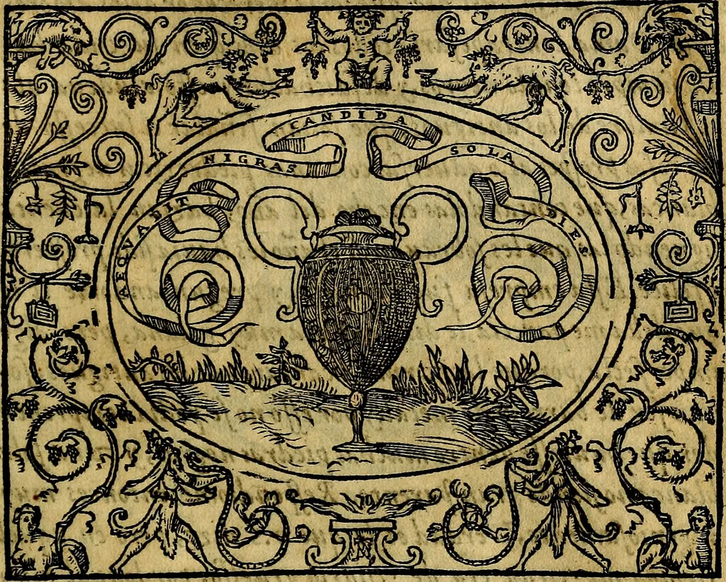 An illustration from Dialogo de las empresas militares, y amorosas, compuesto en lengua italiana, por el illvstre, y reverendissimo señor Paulo Iouio obispo de Nucera . En el qval se tracta de las devisas, armas, motes, o blasones de linages. Con vn razonemiento a esse proposito, del magnifico señot Ludouico Domeniqui. Todo nueuamente traduzido en romance castellano, por Alonso de Vlloa. Anadimos a esto las empresas heroicas, y morales, del señor Gabriel Symeon, 1561, leaf 160
