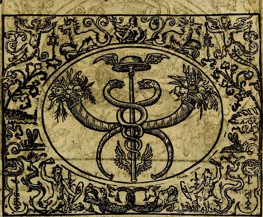 An illustration from Dialogo de las empresas militares, y amorosas, compuesto en lengua italiana, por el illvstre, y reverendissimo señor Paulo Iouio obispo de Nucera . En el qval se tracta de las devisas, armas, motes, o blasones de linages. Con vn razonemiento a esse proposito, del magnifico señot Ludouico Domeniqui. Todo nueuamente traduzido en romance castellano, por Alonso de Vlloa. Anadimos a esto las empresas heroicas, y morales, del señor Gabriel Symeon, 1561, leaf 164