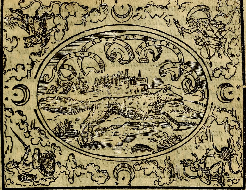 An illustration from Dialogo de las empresas militares, y amorosas, compuesto en lengua italiana, por el illvstre, y reverendissimo señor Paulo Iouio obispo de Nucera . En el qval se tracta de las devisas, armas, motes, o blasones de linages. Con vn razonemiento a esse proposito, del magnifico señot Ludouico Domeniqui. Todo nueuamente traduzido en romance castellano, por Alonso de Vlloa. Anadimos a esto las empresas heroicas, y morales, del señor Gabriel Symeon, 1561, leaf 172
