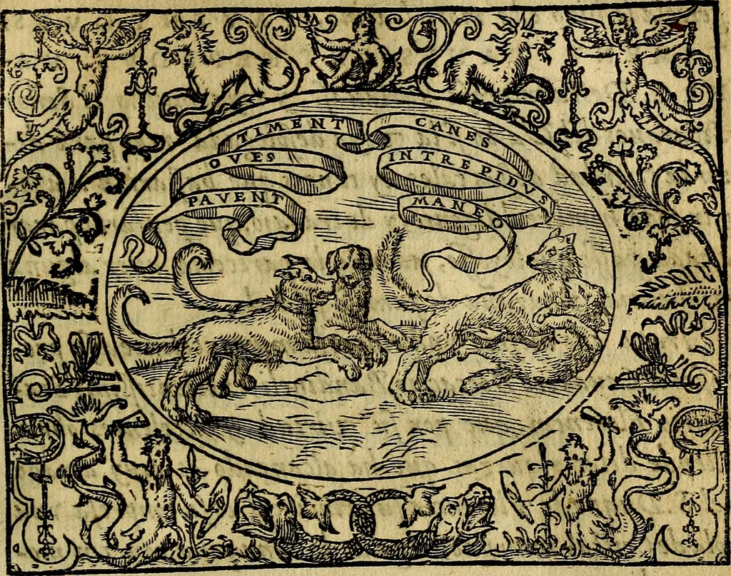 An illustration from Dialogo de las empresas militares, y amorosas, compuesto en lengua italiana, por el illvstre, y reverendissimo señor Paulo Iouio obispo de Nucera . En el qval se tracta de las devisas, armas, motes, o blasones de linages. Con vn razonemiento a esse proposito, del magnifico señot Ludouico Domeniqui. Todo nueuamente traduzido en romance castellano, por Alonso de Vlloa. Anadimos a esto las empresas heroicas, y morales, del señor Gabriel Symeon, 1561, leaf 174