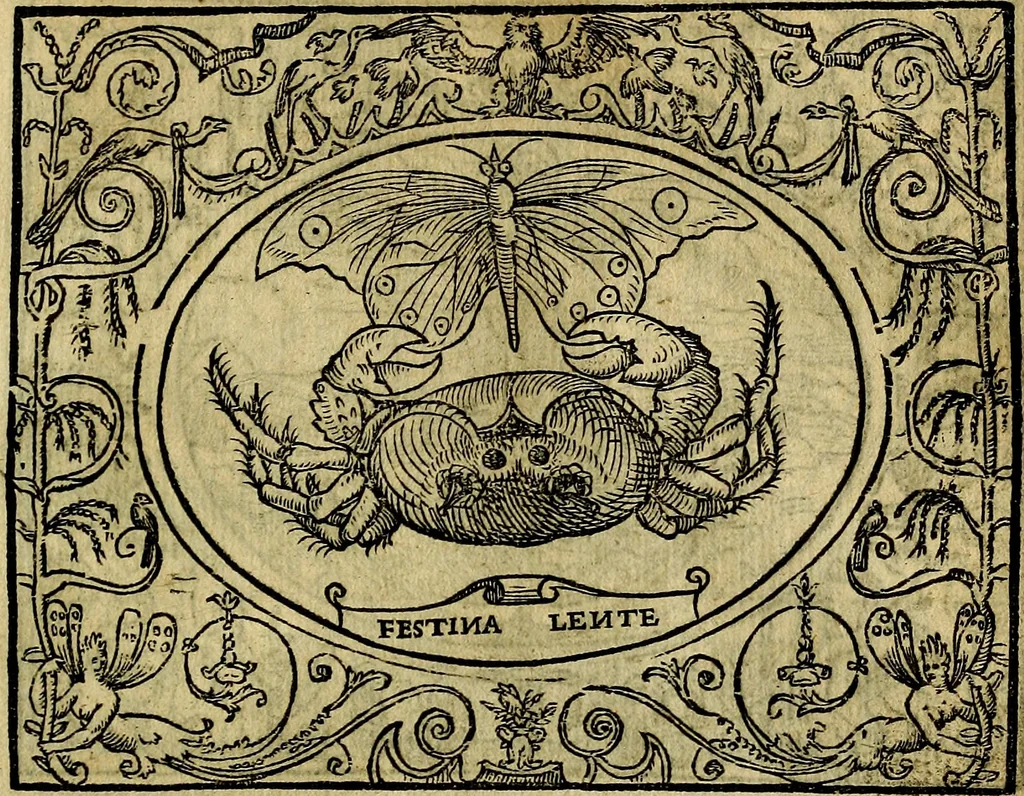 An illustration from Dialogo de las empresas militares, y amorosas, compuesto en lengua italiana, por el illvstre, y reverendissimo señor Paulo Iouio obispo de Nucera . En el qval se tracta de las devisas, armas, motes, o blasones de linages. Con vn razonemiento a esse proposito, del magnifico señot Ludouico Domeniqui. Todo nueuamente traduzido en romance castellano, por Alonso de Vlloa. Anadimos a esto las empresas heroicas, y morales, del señor Gabriel Symeon, 1561, leaf 248