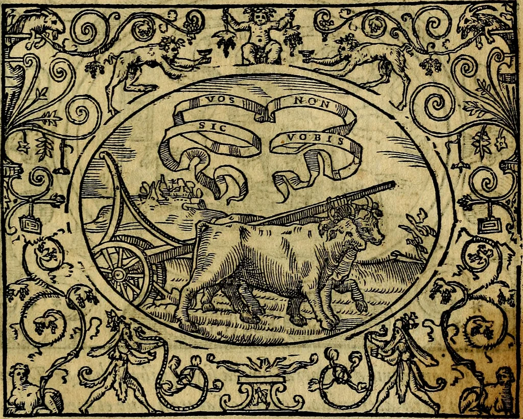 An illustration from Dialogo de las empresas militares, y amorosas, compuesto en lengua italiana, por el illvstre, y reverendissimo señor Paulo Iouio obispo de Nucera . En el qval se tracta de las devisas, armas, motes, o blasones de linages. Con vn razonemiento a esse proposito, del magnifico señot Ludouico Domeniqui. Todo nueuamente traduzido en romance castellano, por Alonso de Vlloa. Anadimos a esto las empresas heroicas, y morales, del señor Gabriel Symeon, 1561, leaf 264