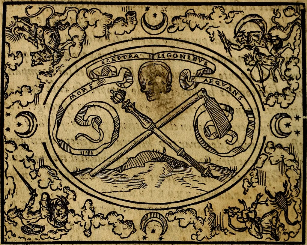 An illustration from Dialogo de las empresas militares, y amorosas, compuesto en lengua italiana, por el illvstre, y reverendissimo señor Paulo Iouio obispo de Nucera . En el qval se tracta de las devisas, armas, motes, o blasones de linages. Con vn razonemiento a esse proposito, del magnifico señot Ludouico Domeniqui. Todo nueuamente traduzido en romance castellano, por Alonso de Vlloa. Anadimos a esto las empresas heroicas, y morales, del señor Gabriel Symeon, 1561, leaf 283