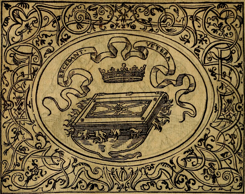 An illustration from Dialogo de las empresas militares, y amorosas, compuesto en lengua italiana, por el illvstre, y reverendissimo señor Paulo Iouio obispo de Nucera . En el qval se tracta de las devisas, armas, motes, o blasones de linages. Con vn razonemiento a esse proposito, del magnifico señot Ludouico Domeniqui. Todo nueuamente traduzido en romance castellano, por Alonso de Vlloa. Anadimos a esto las empresas heroicas, y morales, del señor Gabriel Symeon, 1561, leaf 53
