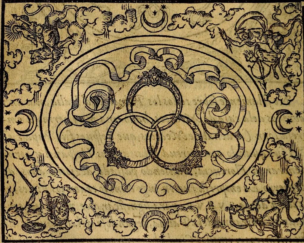 An illustration from Dialogo de las empresas militares, y amorosas, compuesto en lengua italiana, por el illvstre, y reverendissimo señor Paulo Iouio obispo de Nucera . En el qval se tracta de las devisas, armas, motes, o blasones de linages. Con vn razonemiento a esse proposito, del magnifico señot Ludouico Domeniqui. Todo nueuamente traduzido en romance castellano, por Alonso de Vlloa. Anadimos a esto las empresas heroicas, y morales, del señor Gabriel Symeon, 1561, leaf 59