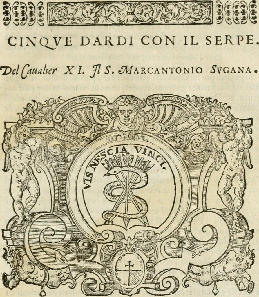 An illustration from Dialogo della giostra fatta in Trivigi l'anno MDXCVII, 1598, leaf 144