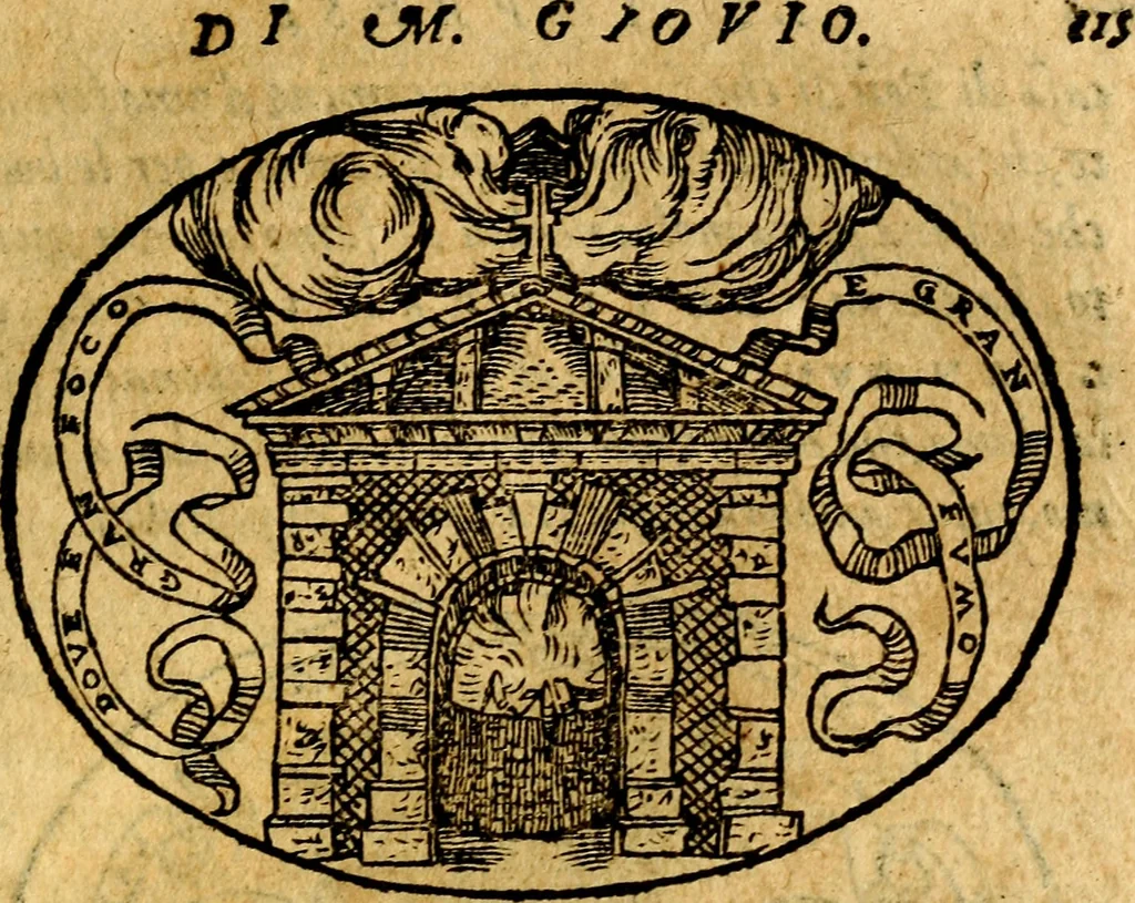 An illustration from Dialogo dell'imprese militari et amorose, 1574, leaf 118